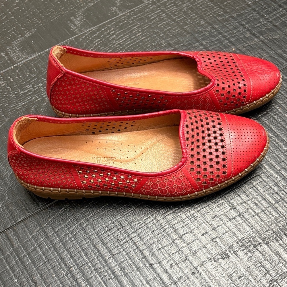 Volks Walkers Red Leather Loafers - Picture 3 of 6